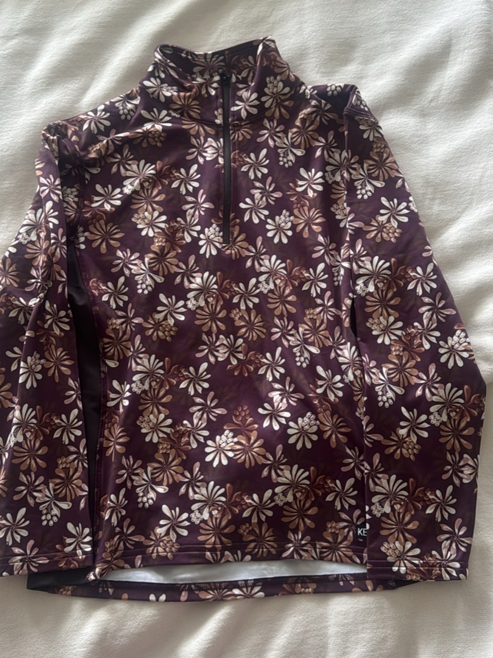 Kerrits Plum Floral Half-Zip Long Sleeve Top